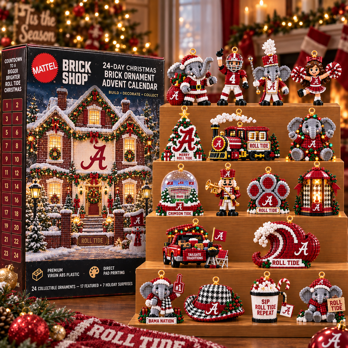ACT 24-Day Mini Christmas Brick Ornament Advent Calendar NTTB