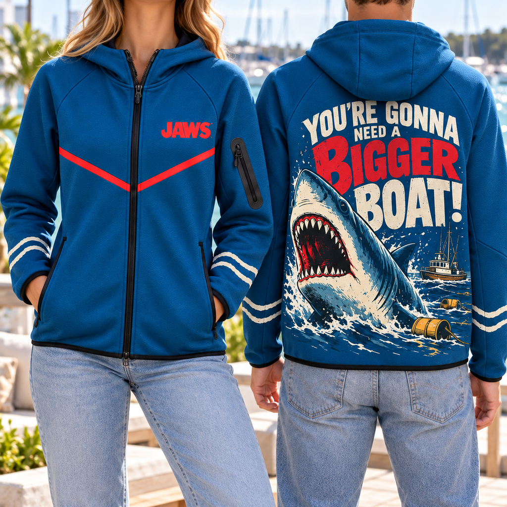 JAWS PREMIUM GRAPHIC ZIP HOODIE HQH