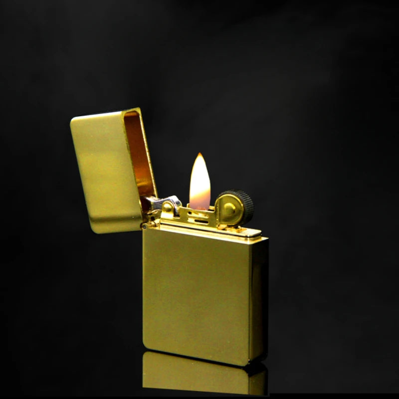 ZORRO special-shaped brass armor oil lighter small gold brick-shaped high-end exquisite grinding wheel lighter men's gift