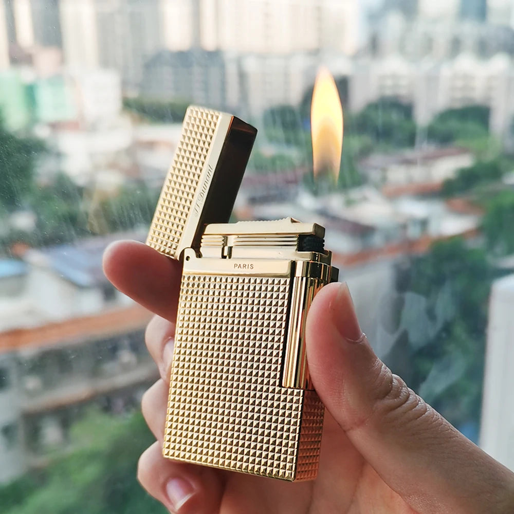Memorial Dunant Lighters Gas Engraving Cool Cigarette Tools Smoking Gadgets For Smoker Single Soft Flame