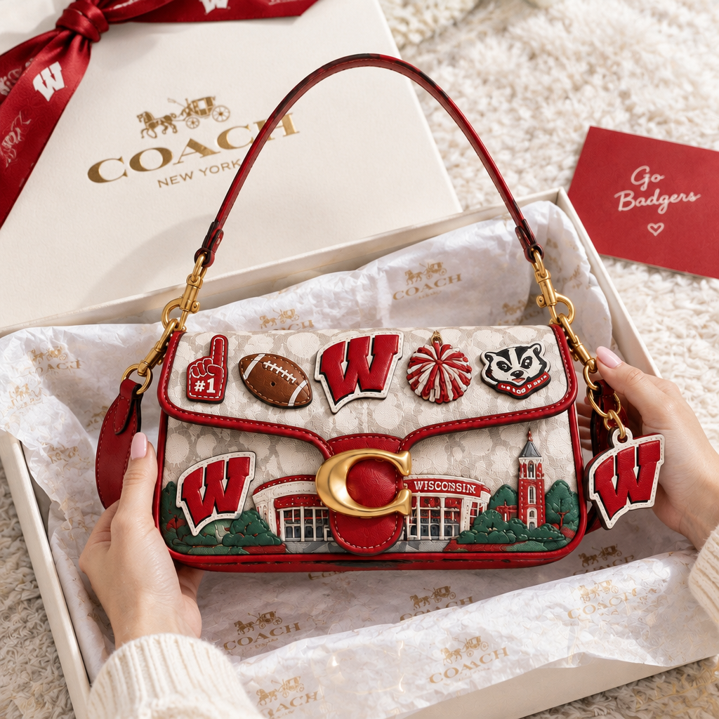 Wisconsin Badgers Coach Shoulder Cross With Charm